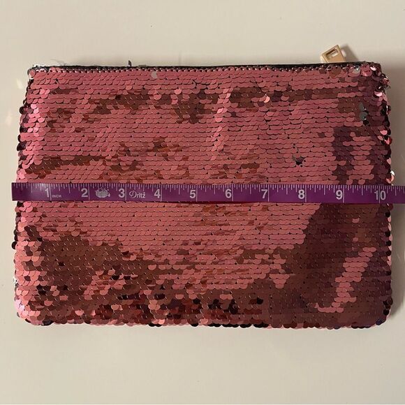Urban Expressions Pink & Silver Sequins “Rosé All Day” Clutch NWOT - Picture 5 of 6